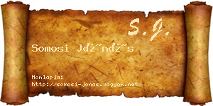 Somosi Jónás névjegykártya